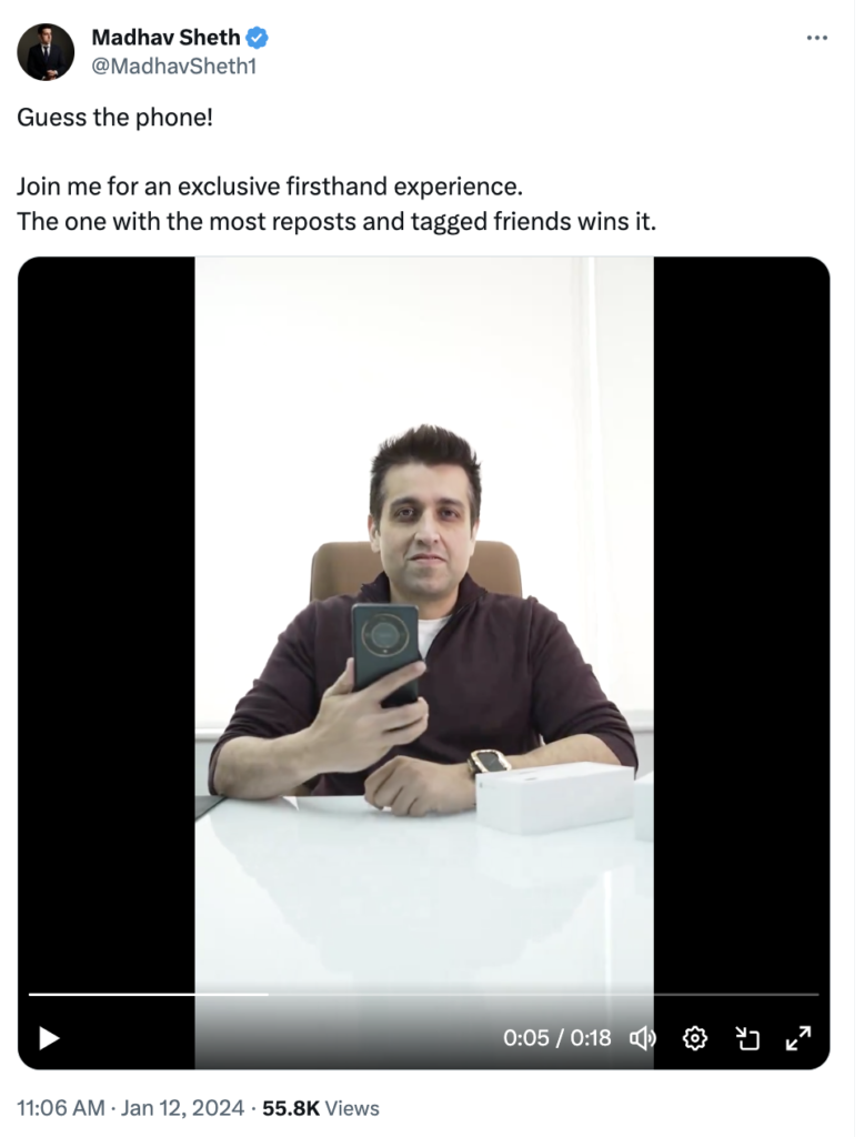 Honor's CEO teases about X9b India launch on X